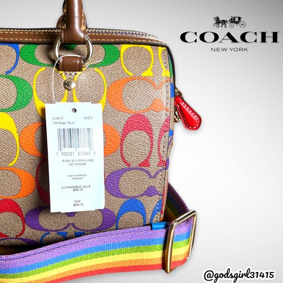 SOLD-AUTHENTICATED NWTCoach 3-pc Rainbow Signature Set Rowan, Nolita, Charm $626 - Picture 9 of 16